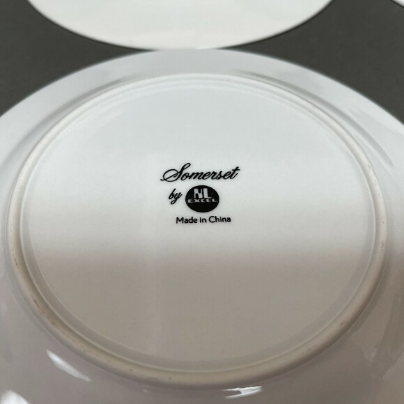 Somerset by NL Excel Bread and Butter Plates Floral Platinum Trim Lot of 4 - Picture 7 of 7